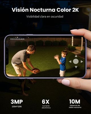 Cámara Vigilancia MROWLY Solar WiFi Exterior 2K