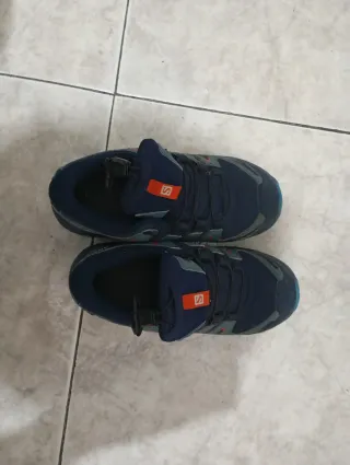 Zapatillas niño talla 31 Salomon azul/gris