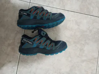 Zapatillas niño talla 31 Salomon azul/gris