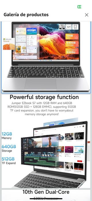 ordenador Portátil 15.6 FHD Intel Celeron 12GB RAM