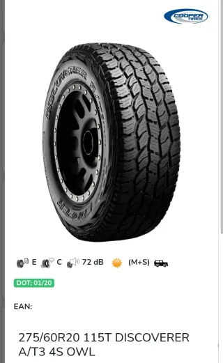 Neumáticos Cooper Discoverer A/T3 275/60R20