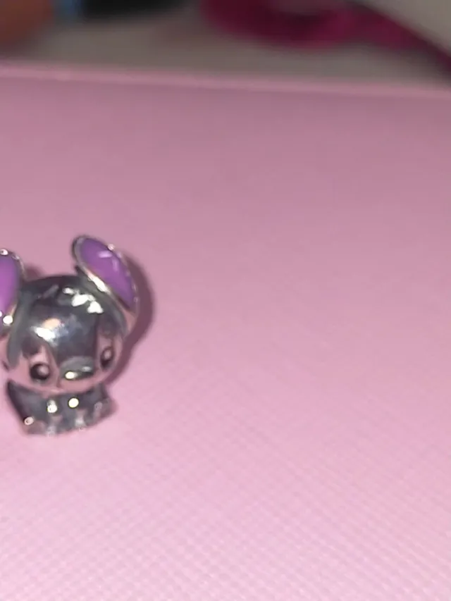 Charms Pandora Stitch Morado Plata con ticket