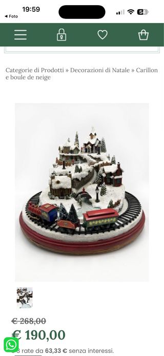 Carillon Trenino Natale Decorazione Innevata