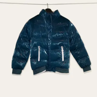 Giacca invernale donna teal lucida