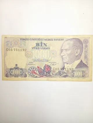 Billete de colección 1000 Liras Turcas