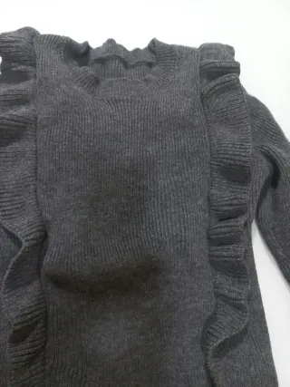 Jersey lana gris con volantes
