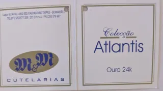 Cubertería de acero inoxidable con baño oro 24 k