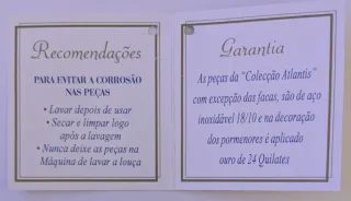 Cubertería de acero inoxidable con baño oro 24 k