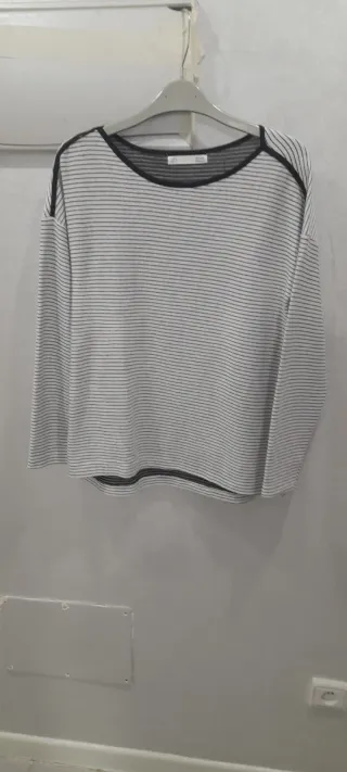 Jersey de punto rayas blanco y negro