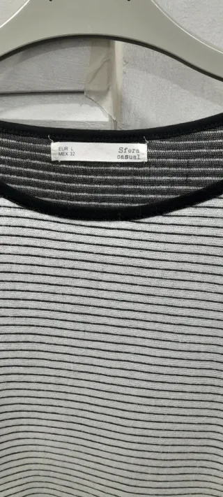 Jersey de punto rayas blanco y negro