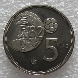 Moneda 5 pesetas Juan Carlos I Rey de España 1975