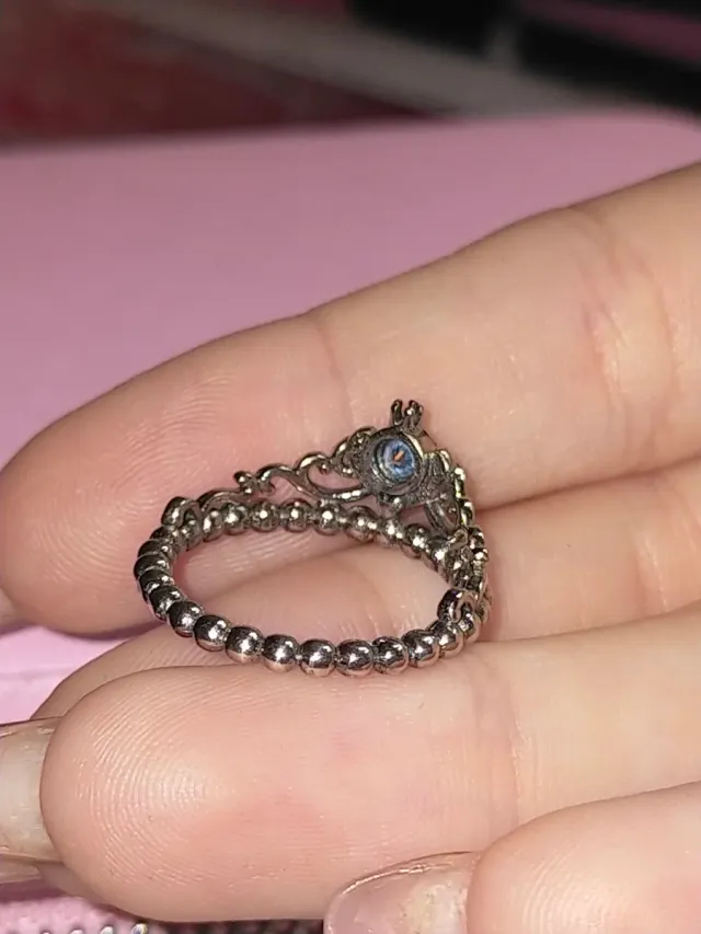 Anillo Tiara Cenicienta Azul Pandora
