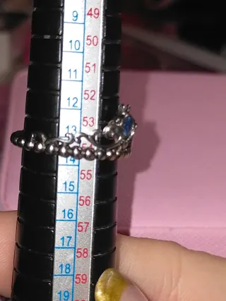 Anillo Tiara Cenicienta Azul Pandora