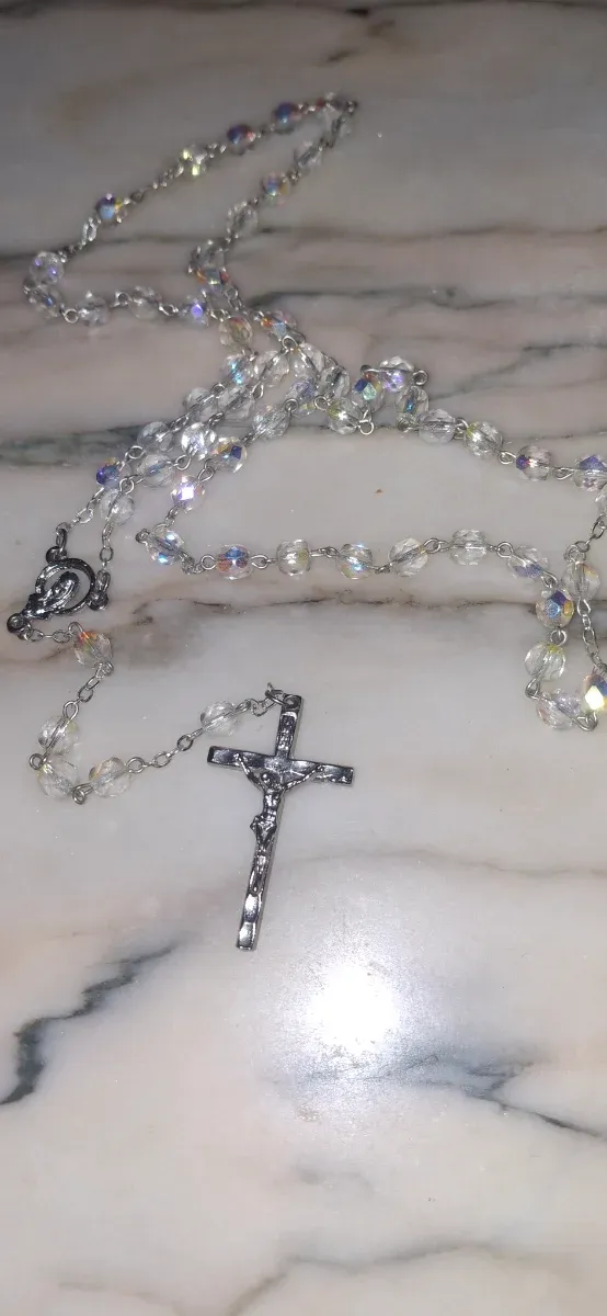 Antico rosario in cristallo anni '50