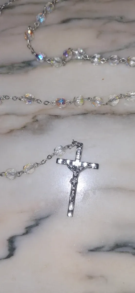 Antico rosario in cristallo anni '50