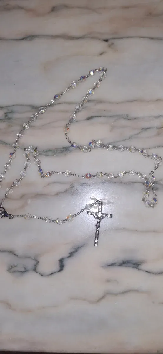 Antico rosario in cristallo anni '50