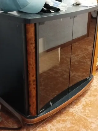 Mueble TV cristal y madera