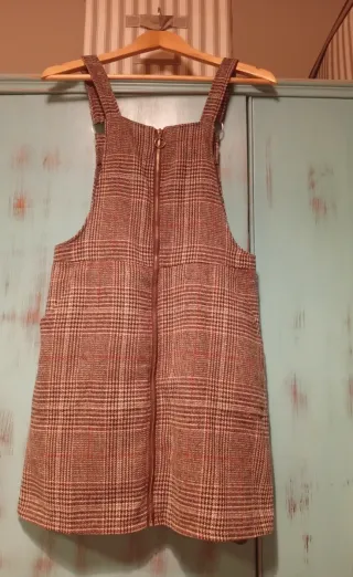 Peto vestido cuadros marrón