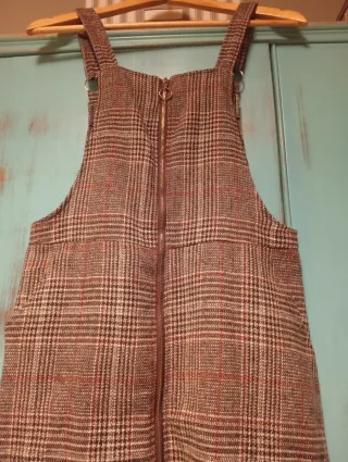 Peto vestido cuadros marrón