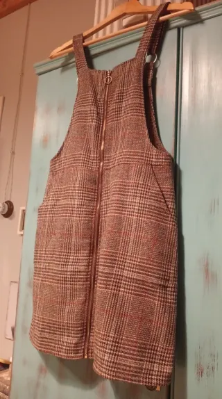 Peto vestido cuadros marrón