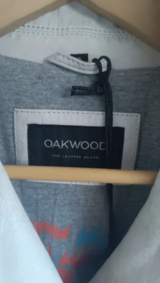 Cazadora Piel Blanca Oakwood Nueva Talla M