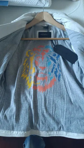 Cazadora Piel Blanca Oakwood Nueva Talla M