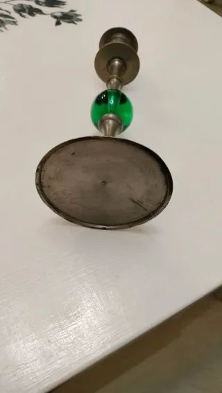 Portacandele in metallo e vetro