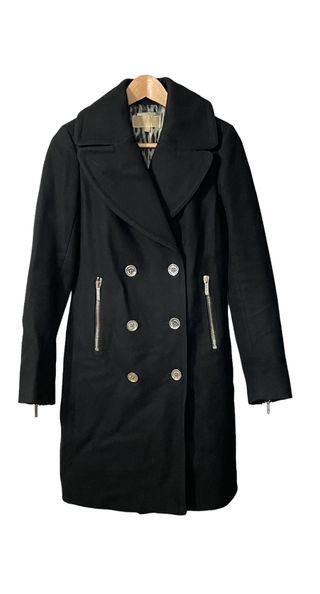 Elegante abrigo Michael Kors de lana negro