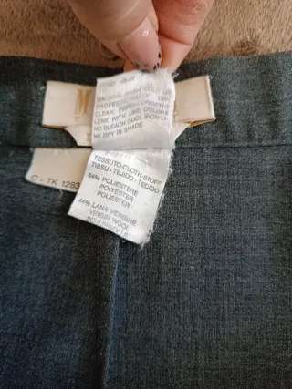 Pantaloni donna grigio misto lana vergine