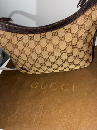 Bolso Gucci Lona y Piel Autentificado.