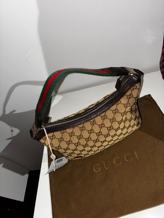 Bolso Gucci Lona y Piel Autentificado.
