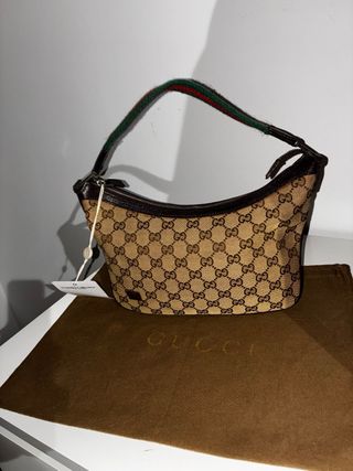 Bolso Gucci Lona y Piel Autentificado.