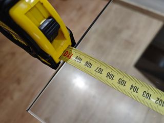 Mesa cristal y madera 110x110cm