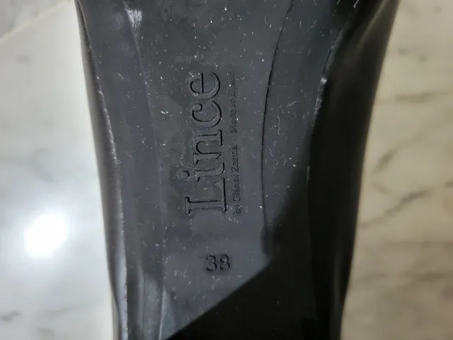 Zapatos Lince Piel Negro T-Strap Tacón