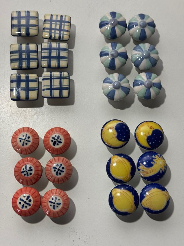 Lote 6 Pomos Decorativos Variados