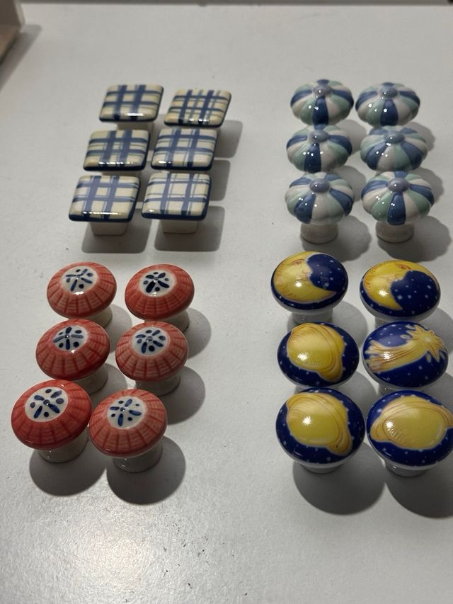 Lote 6 Pomos Decorativos Variados