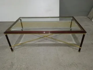 Juego de 2 mesas de centro cristal y madera