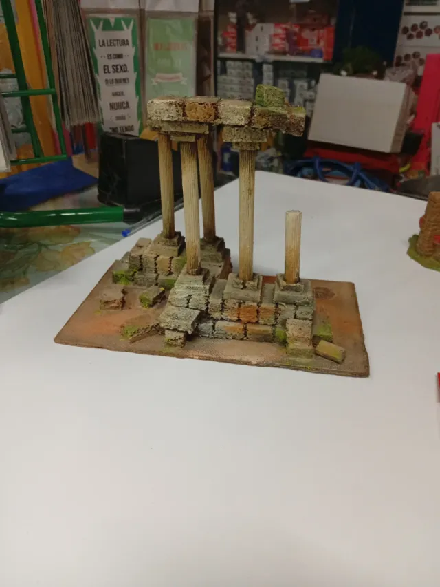 Adornos Belén Ruinas Columnas