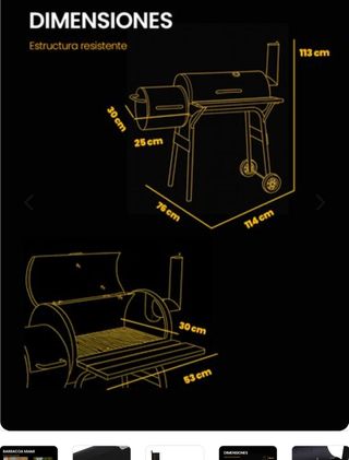 Barbacoa de carbón negra