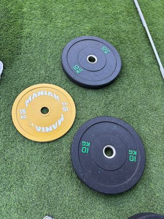 LOTE GIMNASIO | 90 KG BUMPER Y MANIAK | B OLIMPICA