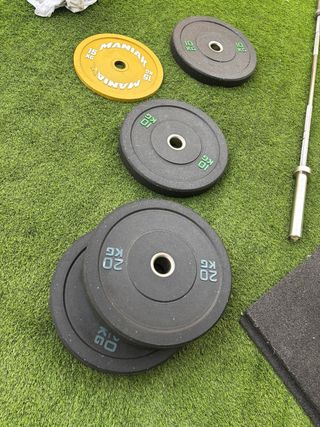 LOTE GIMNASIO | 90 KG BUMPER Y MANIAK | B OLIMPICA