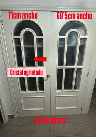 Puertas blancas con cristal 2m altura