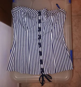 Corset palabra de honor rayas