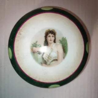 Antiguo joyero bombonera porcelana Austria S.XIX