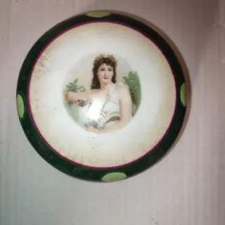 Antiguo joyero bombonera porcelana Austria S.XIX