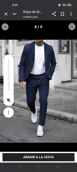 Traje Slim Fit Azul Zara