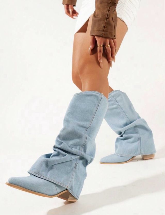 Botas vaqueras Bershka azules