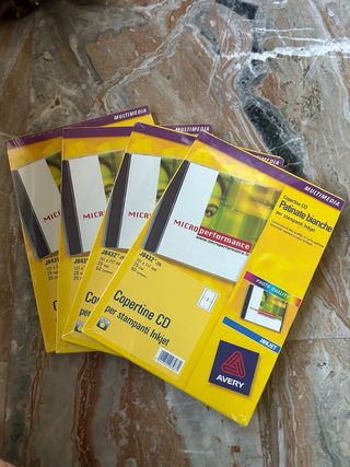 4 Copertine CD Avery J8432-25 per stampanti Inkjet