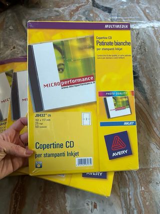 4 Copertine CD Avery J8432-25 per stampanti Inkjet