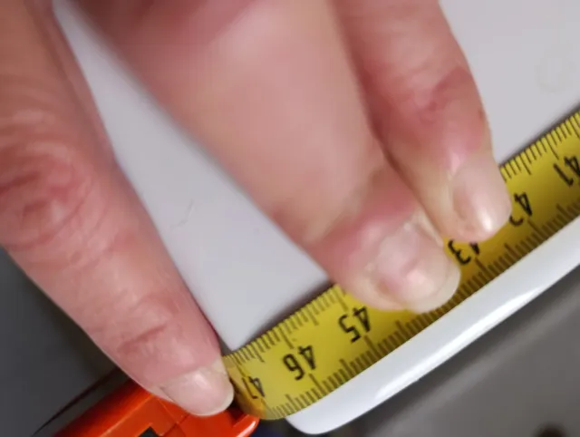 Mueble de baño azul y blanco